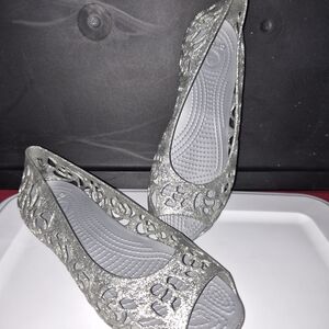 CROCS Silver Women's Flats